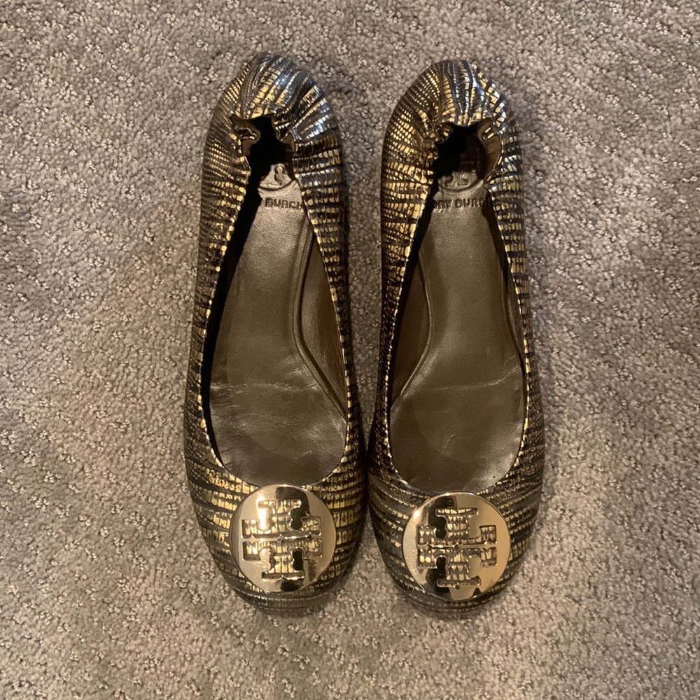 Tory Burch reva metallic flats
